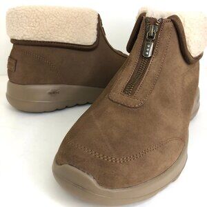 Skechers On-the-GO Joy Water-repellent Suede Front-zip Ankle Boots NEW Size 10